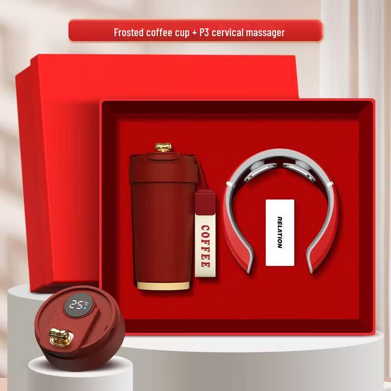 Premium Business Gift Set: Frosted Mug & Neck Massager