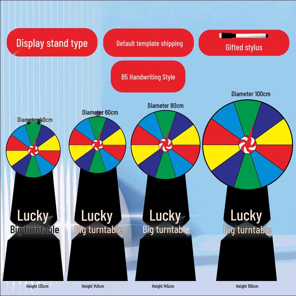 Writable Lucky Draw Big Turntable Board with Vertical Pointer