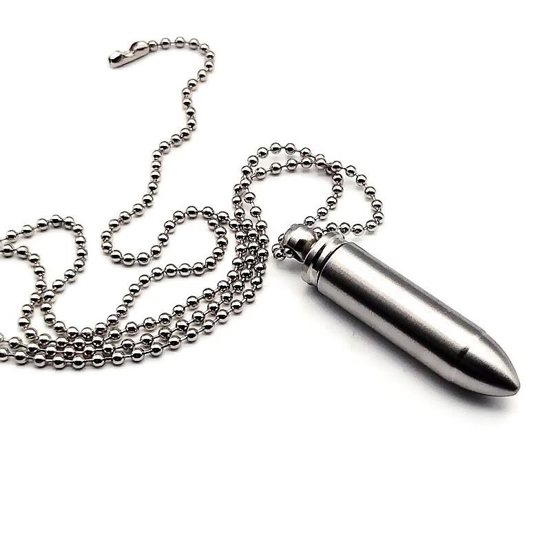 Brangdy Portable Stainless Steel Bullet-Shaped Pill Container