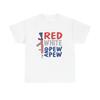 Red White And Pew Pew Graphic T Shirt Unisex Heavy Cotton Tee