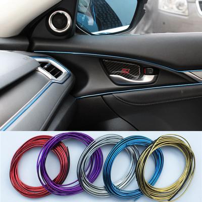 5m Flexible Car Chrome Trim Strip, Self Adhesive Moulding Decoration For Interior Exterior Auto Styling