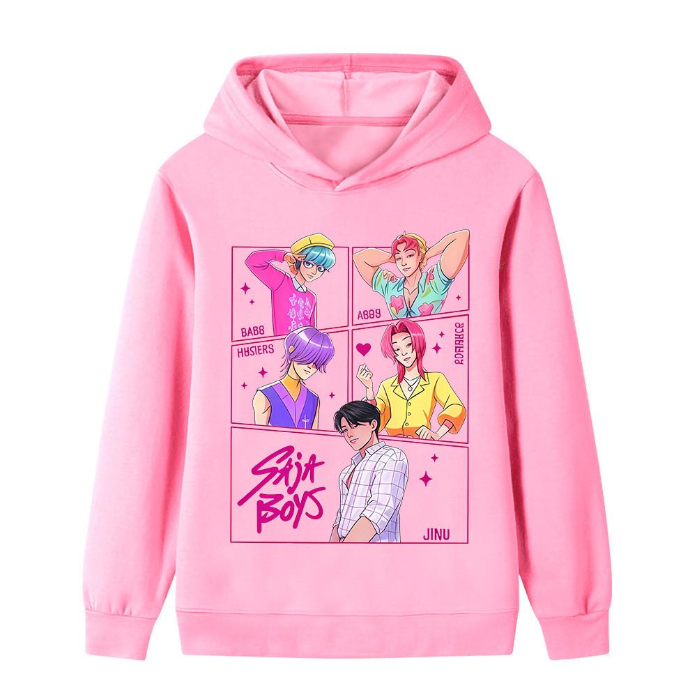 B1217 Kids Boys Girls Sajaboys Kpop Rumi Zoey Mira Print Long Sleeves Hoodie