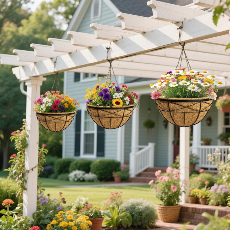 Hanging Basket Liners Natural Coconut Fiber Planters Replaceable Plant Mat Window Fence Flower Pot Outdoor Garden Accessories