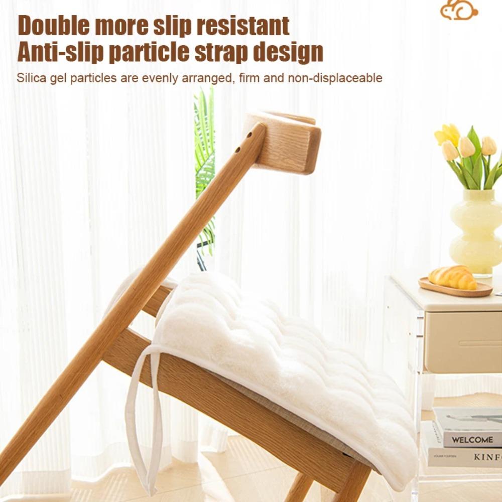 Thickened Plush Chair Seat Rabbit Plush Chair Seat Pads Office Seat Cushion  Home