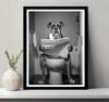 Boxer Dog Wall Art Prints Funny Bathroom Decor Boxer Dog In The Toilet Poster Animal In The Toilet Canvas Painting Pet Decor