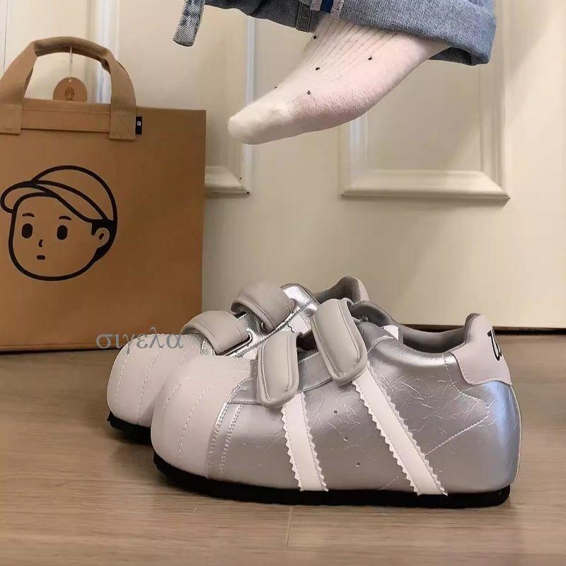 Velcro Ugly Cute Shell Head German Training Bread Shoes Women's New Versatile Casual Sports Small Board Shoes