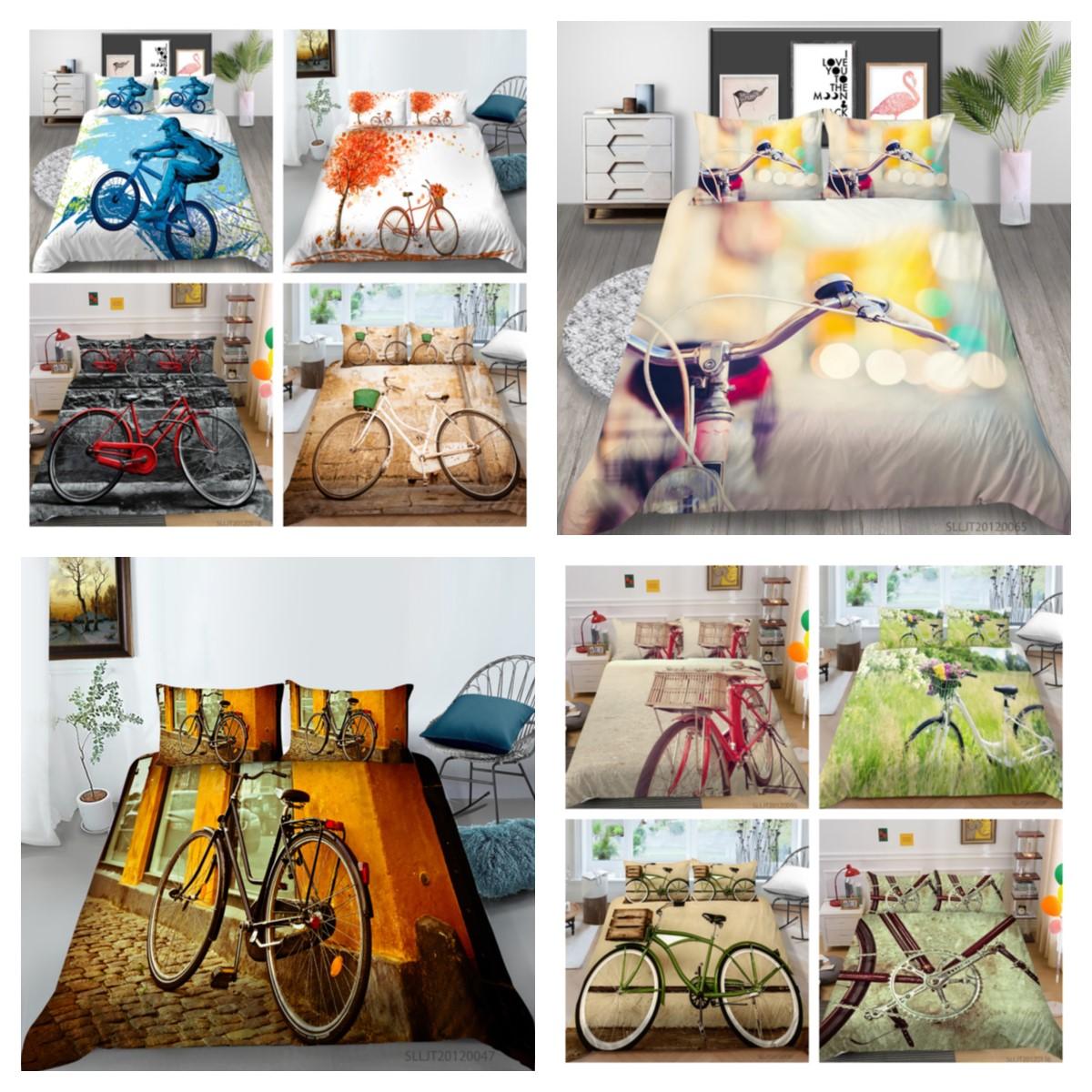 

Лидер продаж, роскошное постельное белье, креативный велосипедный рисунок, домашнее постельное белье, высокое качество, комплекты пододеяльников двойного размера King