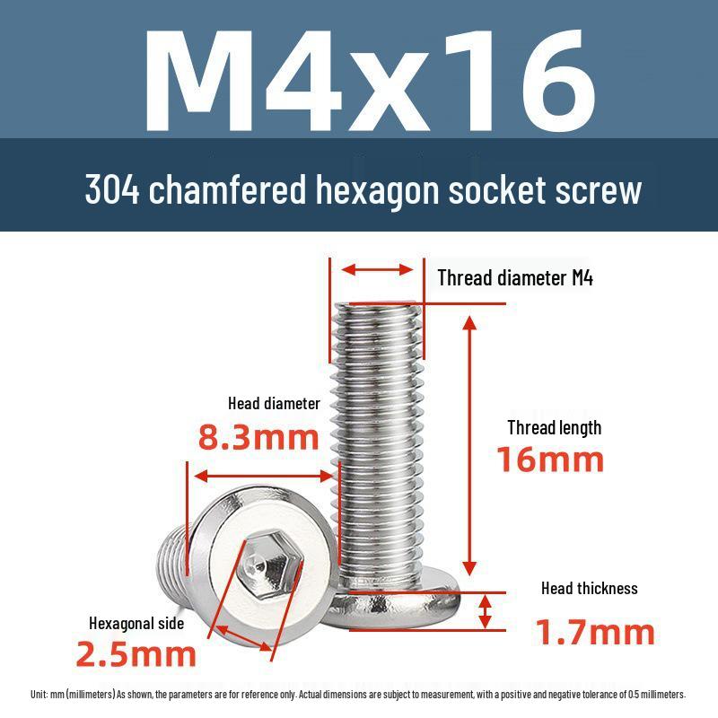 Yigu 304 Stainless Steel M2-M12 Countersunk Flat Head Hex Screw for Furniture & Cabinets