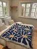 Matisse Abstrakte Gänseblümchen Jacquard Überwurfdecke 160×130cm, 100% Baumwolle Fransen Sofabezug, Handwaschbar Blumendekor Bettdecke