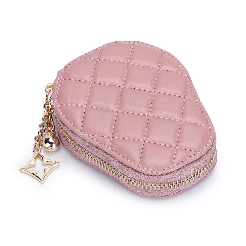 Genuine Leather Credit Card Holder Solid Zipper Bag Women Wallet Bank Sheepskin Leather Wallets Designer Quilted Cardholder