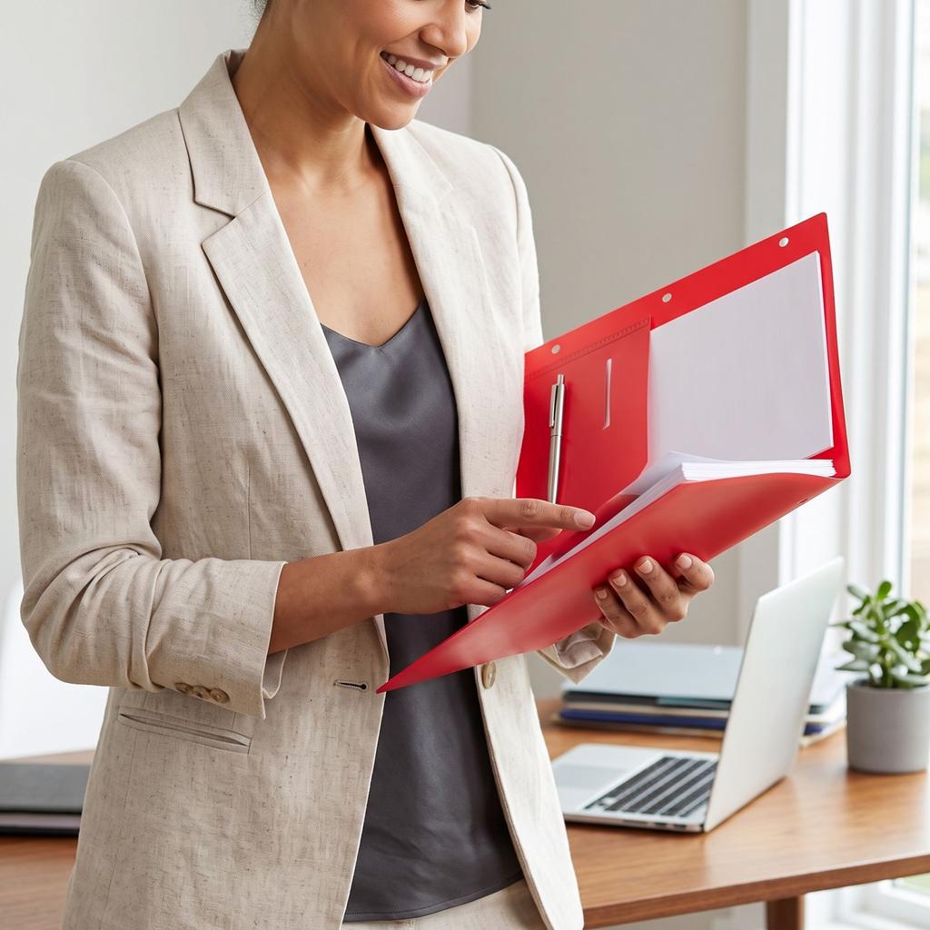 Loose Leaf Folder with Double Pockets for Document Storage