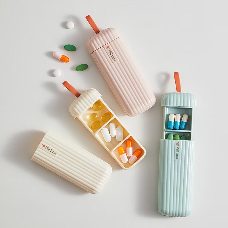 Mini Portable Daily Pill Organizer Two-pack