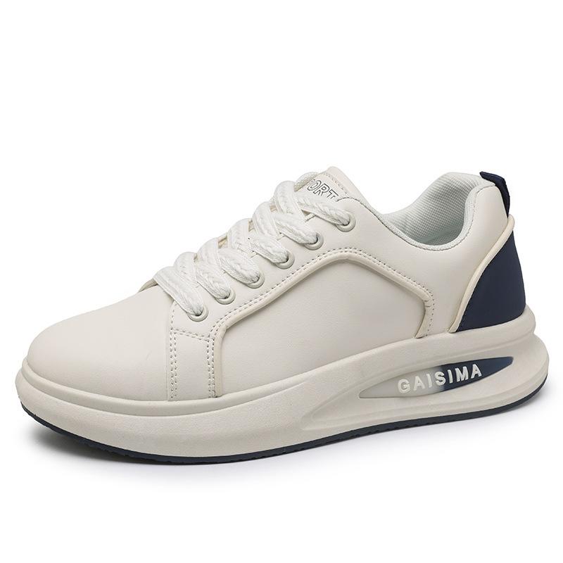 

Korean version trend low-top lace-up platform shoes four seasons men s fashion casual little white shoes leather surface heightening sports shoes 39