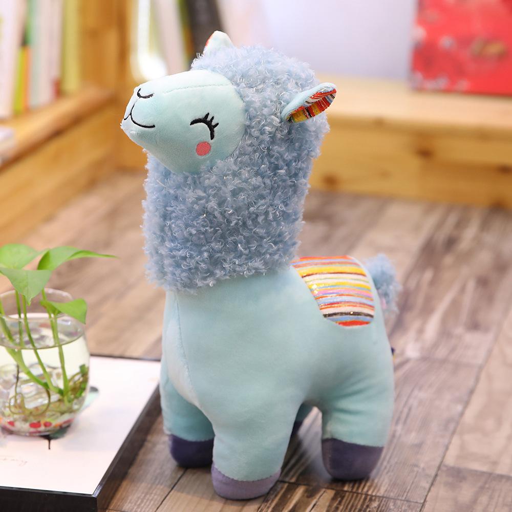 Girly Heart Squinting Alpaca Plush Toy | Stuffed Llama Doll for Children