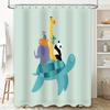 Cute Turtle Sea Animal Bathroom Shower Curtain Waterproof Marine Life Decor Ocean Vibes Coastal Home Textile Artistic Pattern