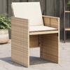 VidaXL Set of 4 Garden Chairs with Cushions, Patio Seats, Balcony Chairs, Outdoor Patio Furniture, Beige 4007439