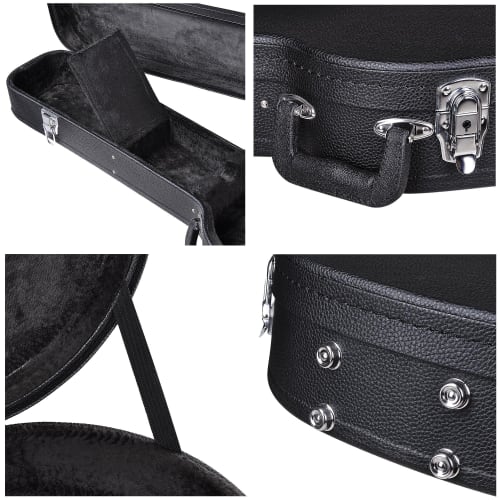 AW Electric Guitar Hard Case for Les Paul Guitar, PU Leather, Waterproof, Lockable, Storage, Gig Bag, Shockproof, Shockproof, Dustproof, Lightweight,