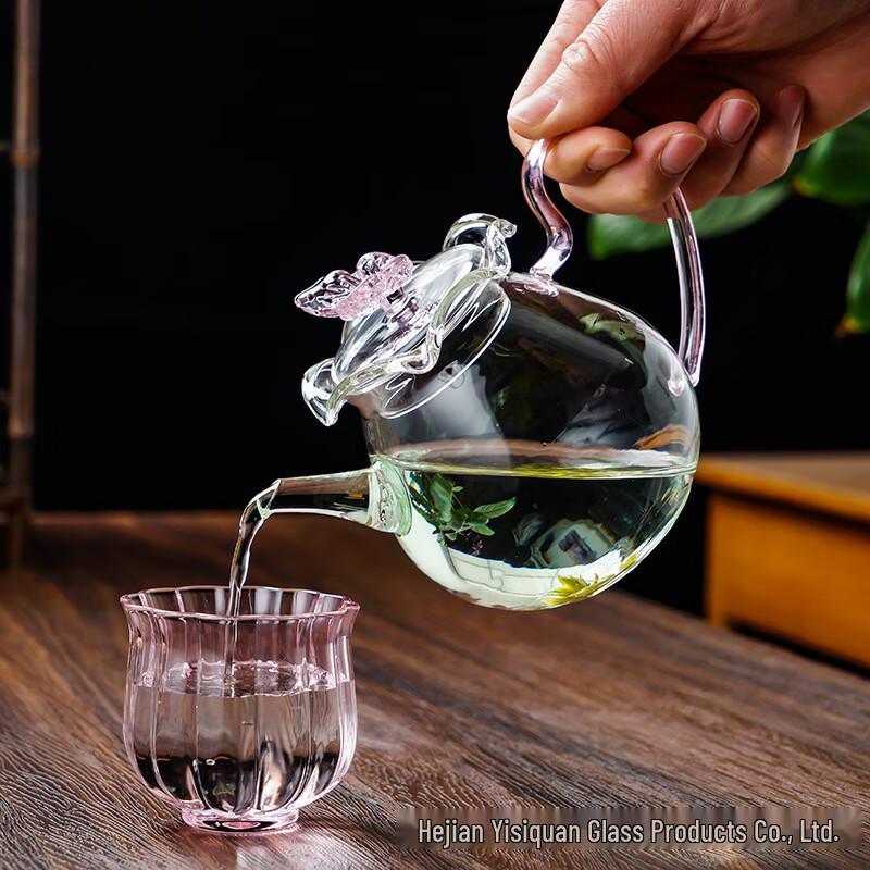 Heat-Resistant Glass Lily Teapot