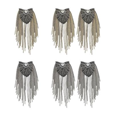 Glitzernde Quasten-Epaulette mit Fransen Metall-Schulterabzeichen für Männer / Frauen Geschenk für Anzüge Abendkleid Damen Geschenk