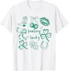 Feeling Lucky Shamrock Coquette Bow St Patricks Day Collage T-Shirt