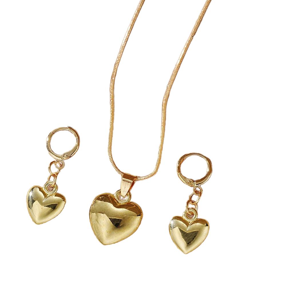 Elegant Pearls/Heart Jewelry Set For Women Dainty Necklace And Earrings Accessories For Weddings Parties Daily Wear