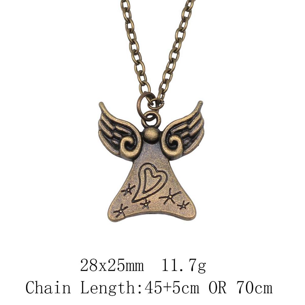 Vintage Angel Wing Pendant Necklace Alloy Feather Guardian Charm Necklaces Blessing Jewelry Gift For Making