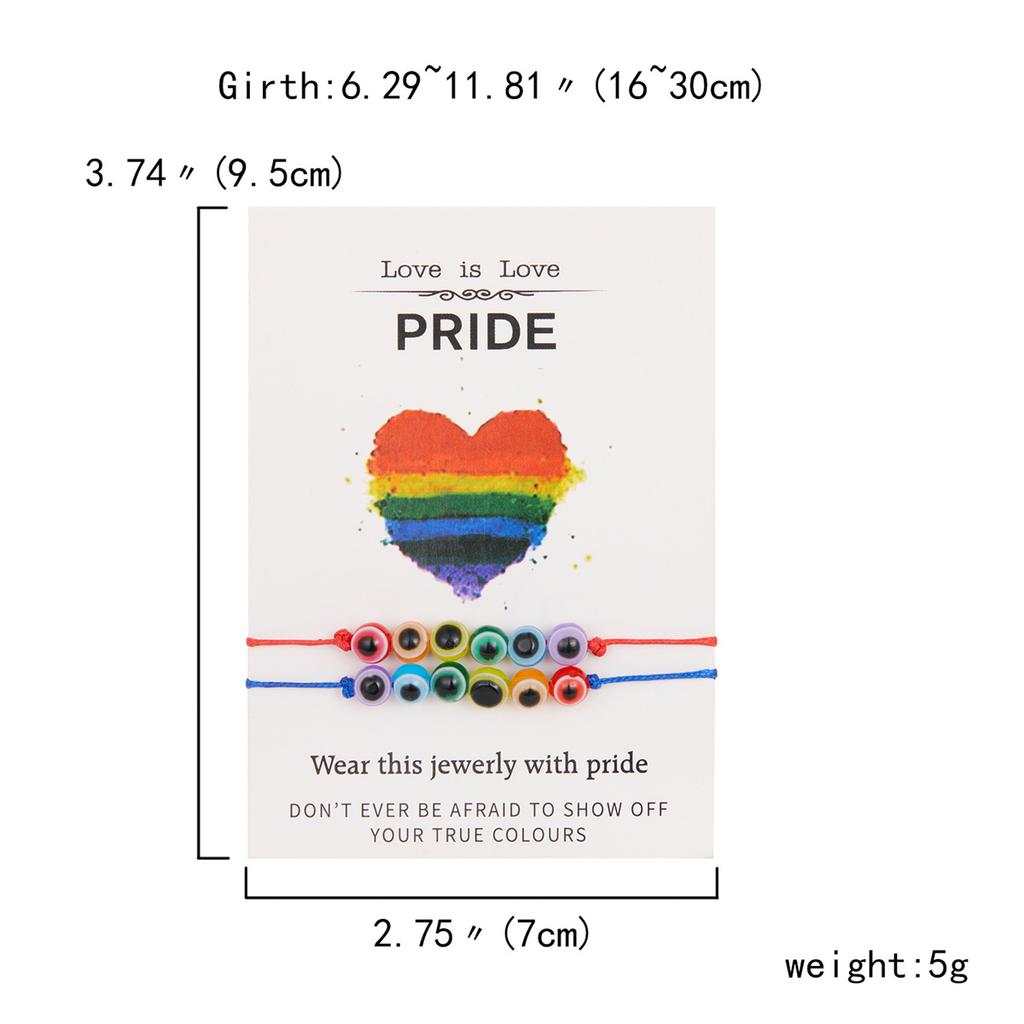 2 szt./zestaw Ręcznie robione Żywiczne Kryształowe Tęczowe Koralikowe Bransoletki LGBT Dla Kobiet Mężczyzn Ręcznie robione Plecione Bransoletki dla Pary Biżuteria Miłość Duma
