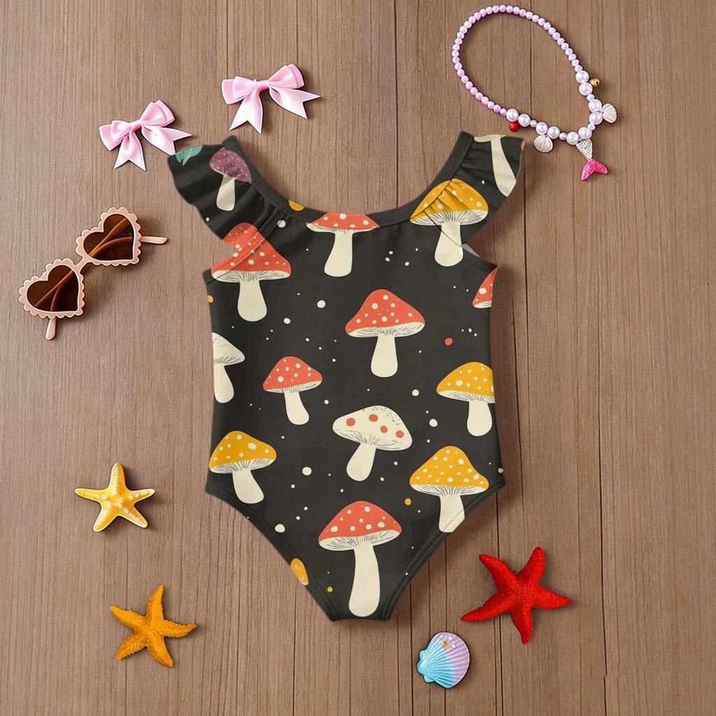 Costume da bagno intero per bambina Estate Bambini Costume da bagno casual Costume da bagno per neonati Bambini Costume da bagno con stampa floreale e di frutta