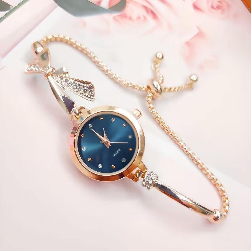 Fashion Cute Women Steel Bracelet Watch Adjustable Quartz Wristwatches Elegant Gold Small Dial Bracelet Watches Wholesale