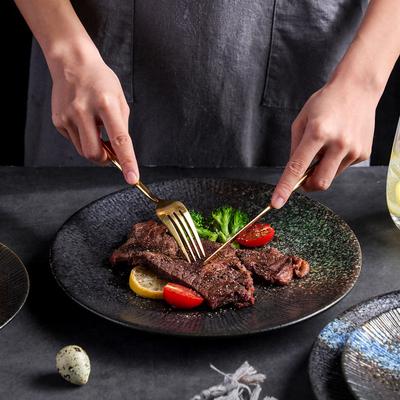 8 Zoll Keramik Speiseteller Originalität Westlicher Stil Essen Steak Pasta Teller Japanisches Frühstück Geschirr Dessert Obstschale