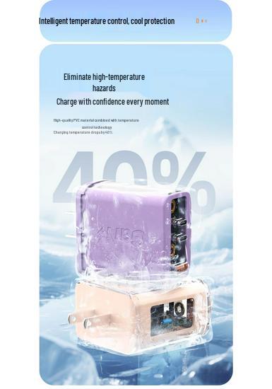 240W Gallium Nitride Fast Charger, Multi-Port, Transparent Design, Efficient Heat Dissipation, Compatible with Apple & Android Devices