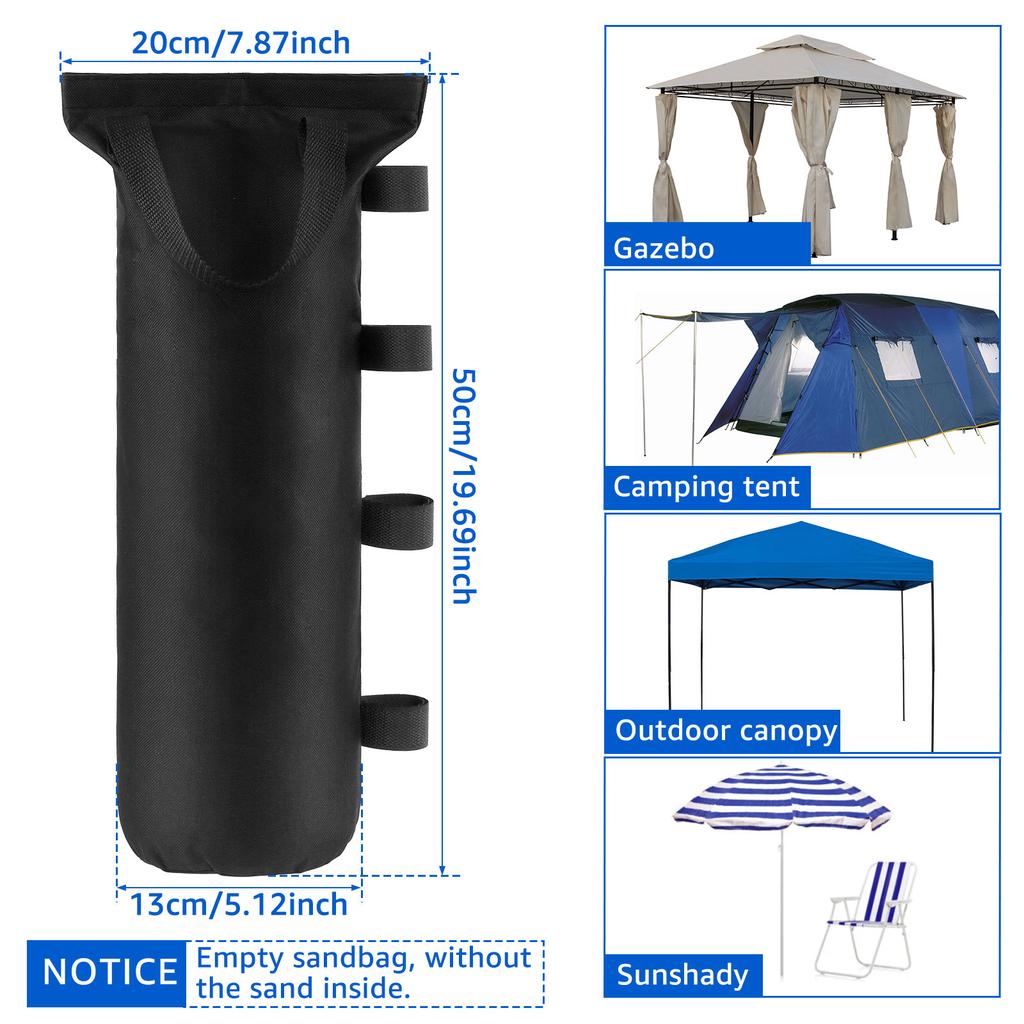 4Pcs Tent Sandbag Oxford Cloth Empty Weighting Sand Bag Outdoor Garden Camping Canopy Windproof Fixed Sandbag Tent Accessories