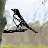 Black Metal Wall Art Magpie Silhouette Outdoor Garden Decor Durable Iron Sculpture Bird Christmas Gift Home Yard Decoration