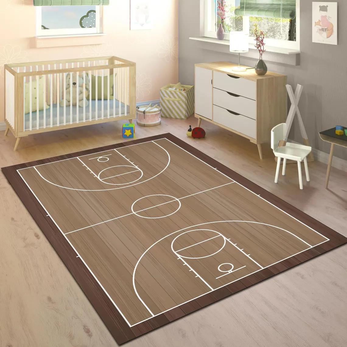 

Basketball Court Printed Large Carpet for Home Living Room Rug Bedroom Decor Floor Mat Home Non-Slip Floor Polyester Rug 40X60cm