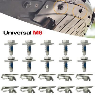 20 pezzi/10 set universale sotto la copertura del motore sotto la piastra di fissaggio M6 bullone della carrozzeria dado a U viti di fissaggio paraspruzzi