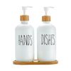 2 Stück 500ml Glas Seifenspender Flasche Hand Flüssigseifenbehälter Zum Aufbewahren von Duschgel Händedesinfektionsmittel Lotion Shampoo