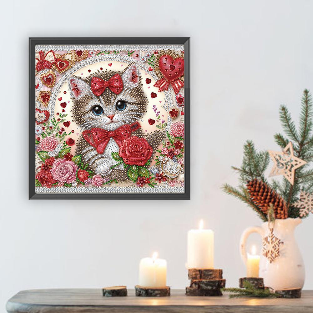 5D DIY Partial Special Shaped Drill Diamond Painting Kit Animal Fish Hot Air Balloon Cat Owl Festival Home Decoration 30x30cm