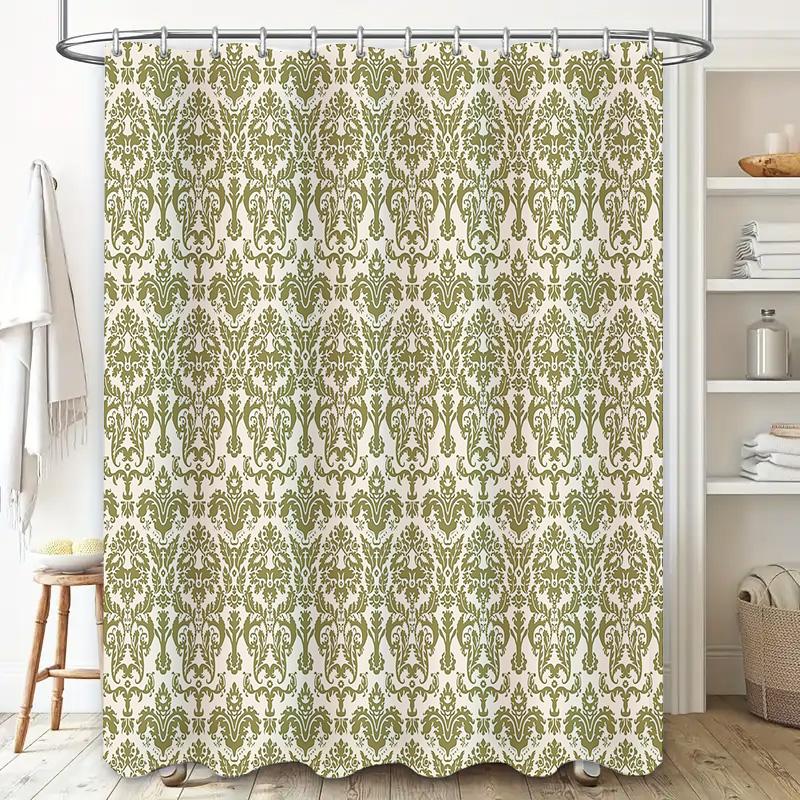 Elegantní Květinový Sprchový Závěs Vintage Botanický Vzor Voděodolná Látka Koupelnová Dekorace Farmářský Styl Domácí Textil Pozadí