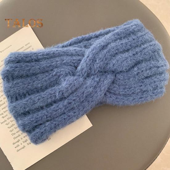 Banda pentru cap de iarnă pentru femei, de culoare uni, cu decorațiuni de răsucire