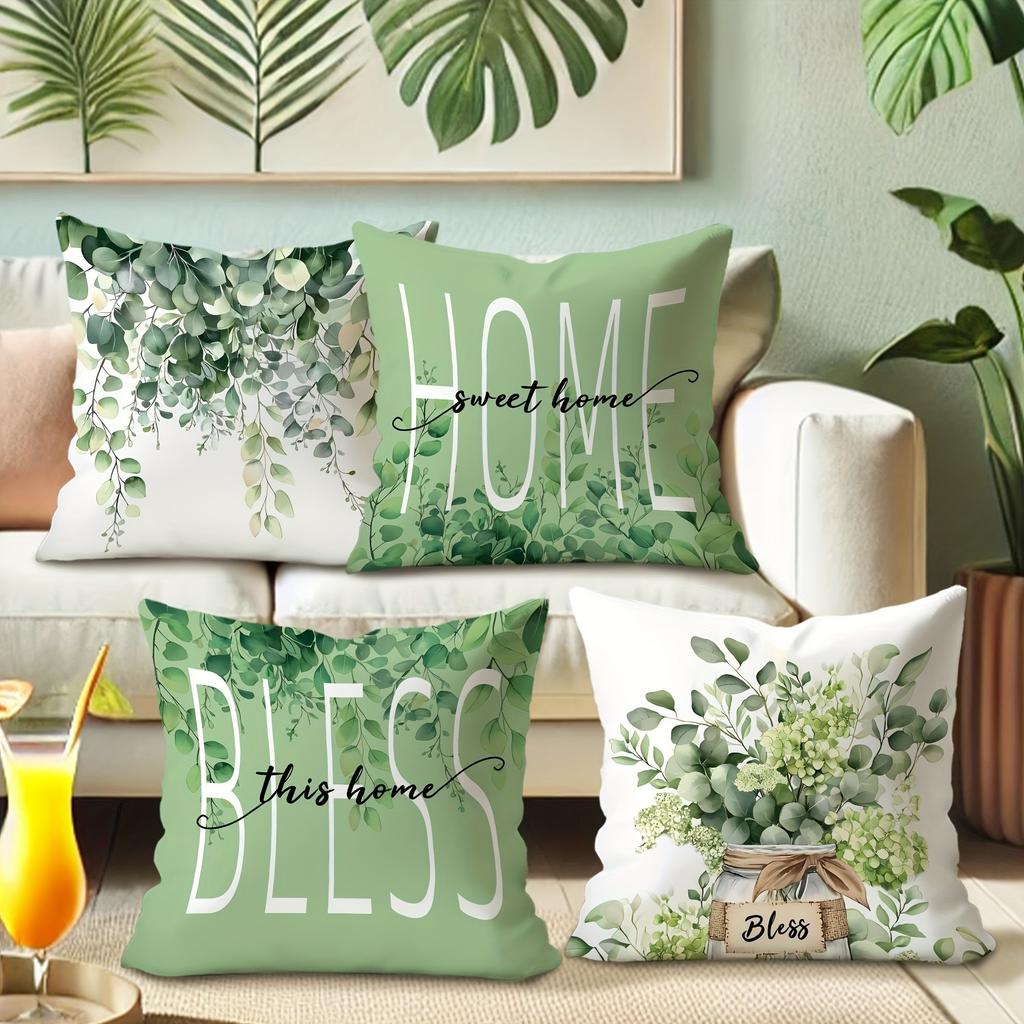Eucalyptus - Inspired Pillow Cover: Infuse Your Home with Natural Blessings,Sofa cushion cover, room home decoration