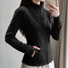 Womens Fleece Jacket 2026 Thick Warm Slim Fit Stand Collar Zip-Up Outerwear Office Commute