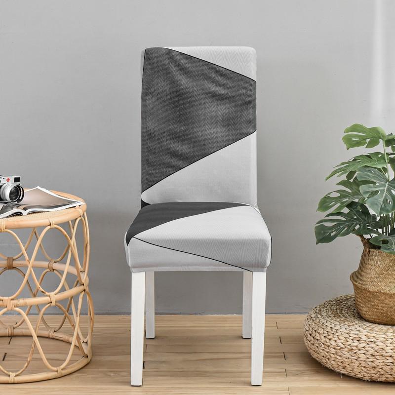 Geometric Elastic Dining Chair Cover Universal Slipcovers Chair Case Stretch Seat Cover for Wedding Hotel Banquet Living Room