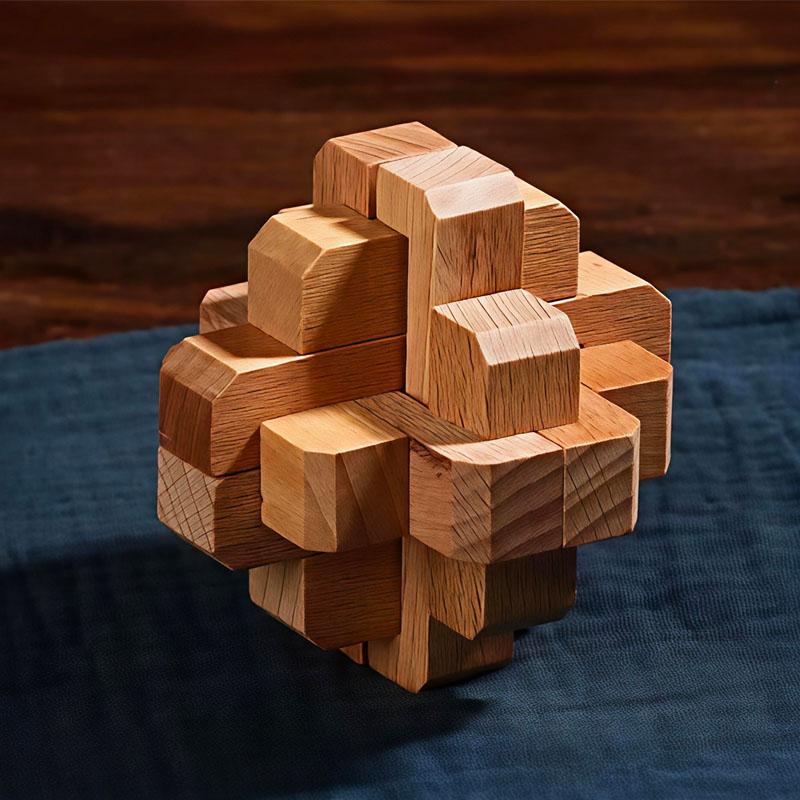 LuBan Lock HuiShou Wooden Puzzles Brain Teasers Mortise and Tenon Construction IQ Test Disentanglement Toys Educational Gifts