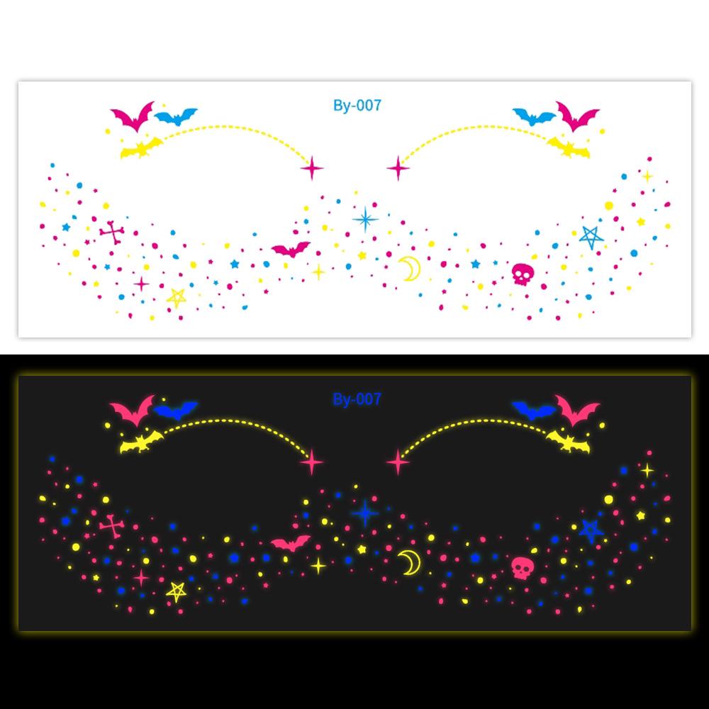 

Witch Fluorescent Tattoo Stickers - Face Makeup for Parties & Demon Hunter Themes