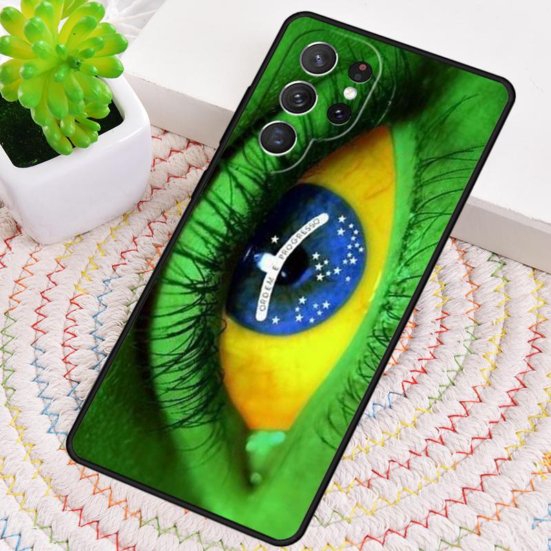 Brazil Flag Phone Case for Samsung Galaxy Note 10 Pro S26 Ultra S23 S24 FE S25 S21 S22 PLUS Shockproof Cove