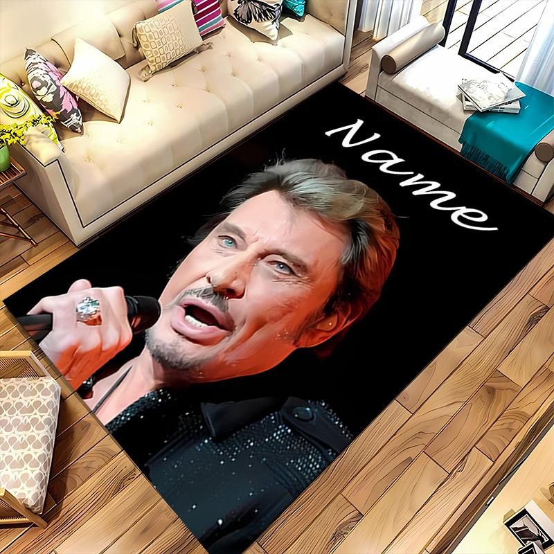 Custom personalization Johnny Hallyday Area Rug - Perfect For Kitchen, Bathroom,Laundry Room Decor Large Size Available,Gift All Seasons