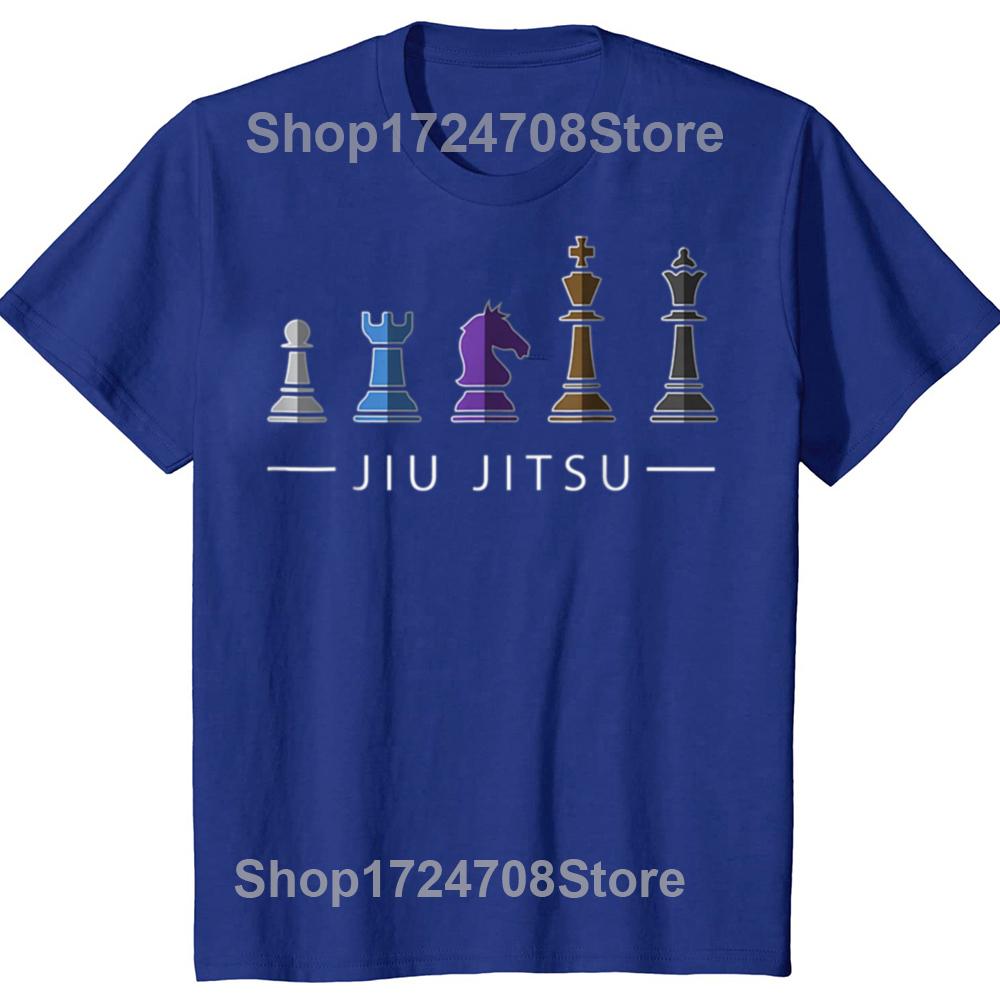 Funny BJJ Brazilian Jiu Jitsu Chess Belt Fighter T-shirts Men Women's Fashion Casual Tshirt 100% Cotton Loose Oversized T Shirt