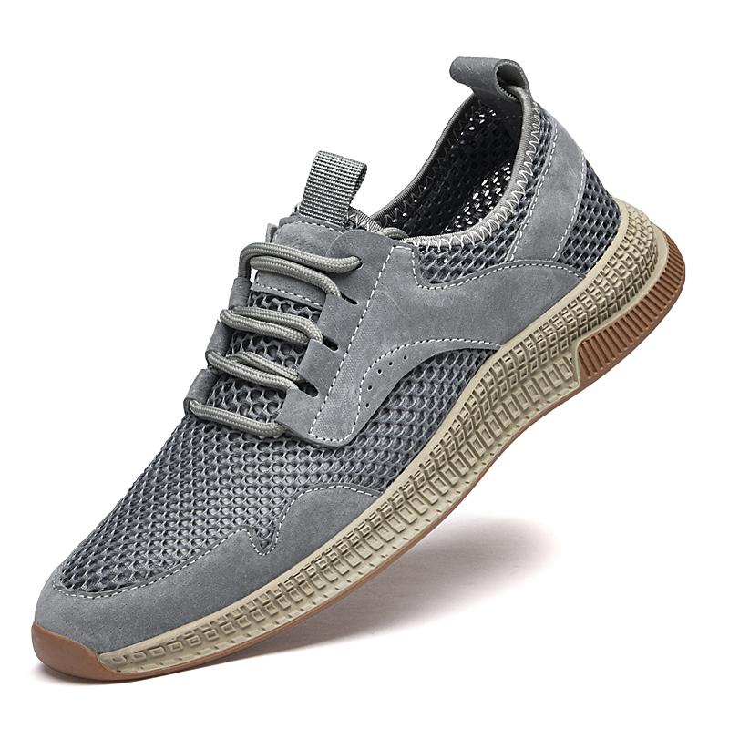 

Сетчатые дышащие нескользящие повседневные кроссовки мужская обувь для активного отдыха, походов, спортивная обувь мужская мягкая рабочая обувь на плоской подошве обувь Tenis Masculinos 45 серый