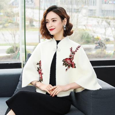 Cape Shawl Jacket Women's Short Embroidered Small Camisole Shawl Jacket Versatile Cape Knitted Sweater