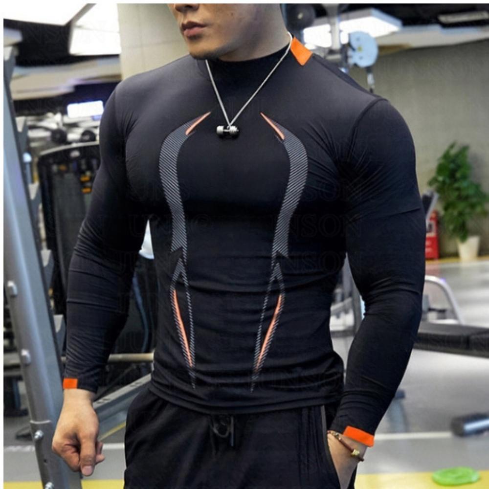 Men's Sport Wear Slim Fit Breathable Thin Quick Dry Comfortable Running Workout Fitness Long Sleeve Sweatwear